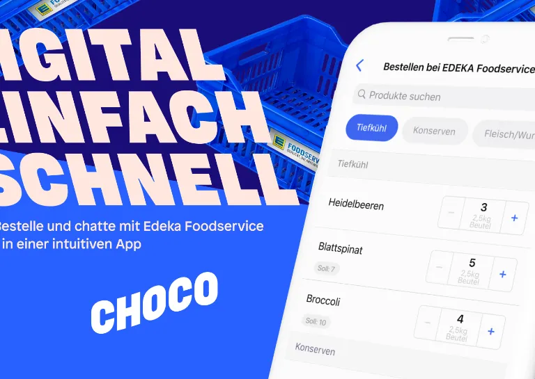 Mit Choco können Sie bei all Ihren Händlern über eine praktische Plattform Bestellungen aufgeben.