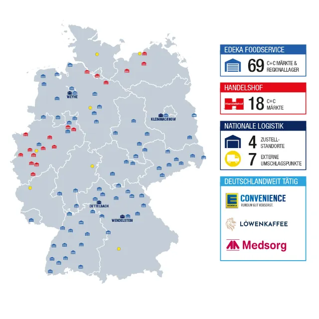 Deutschlandkarte mit Logistik-Standorten